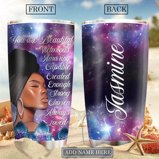Black Woman You Are Beautiful Personalized 20 Oz Tumbler