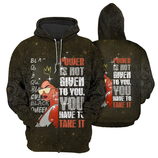 Black Girl Power Quote Art – 3D Hoodie