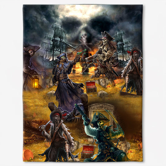 Skull Hunting Treasure Journey 50 x 60 Inch Flannel Blanket For Cozy Bedroom And Sofa Decor