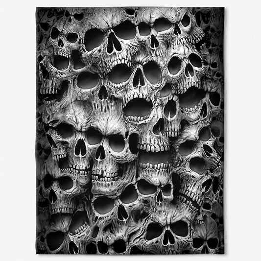 Skull No Fear No Pain Flannel Blanket For Cozy Bedroom And Sofa Decor