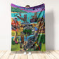 Skull And Tiki Summer Vibe Flannel Blanket For Soft Bed Couch And Home Comfort