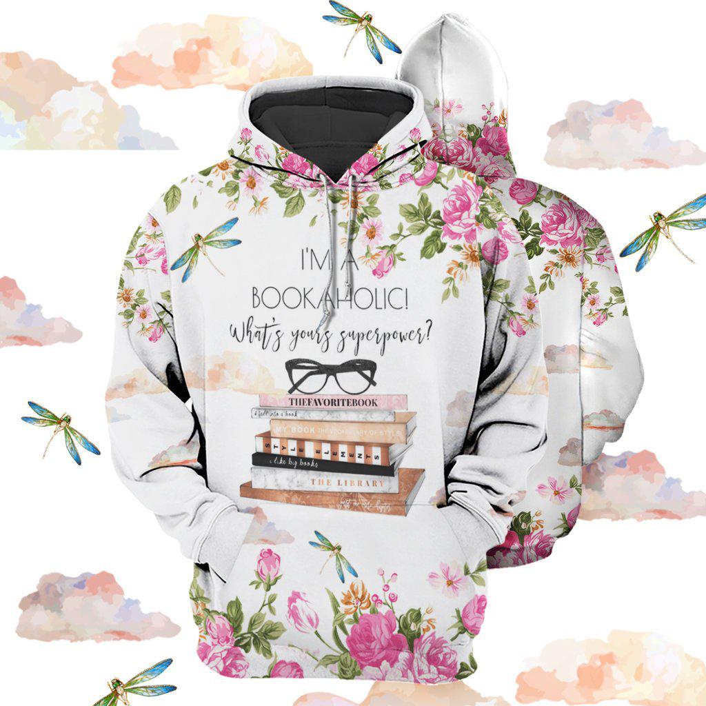 Book Im A Bookaholic Quote Art - 3D Hoodie
