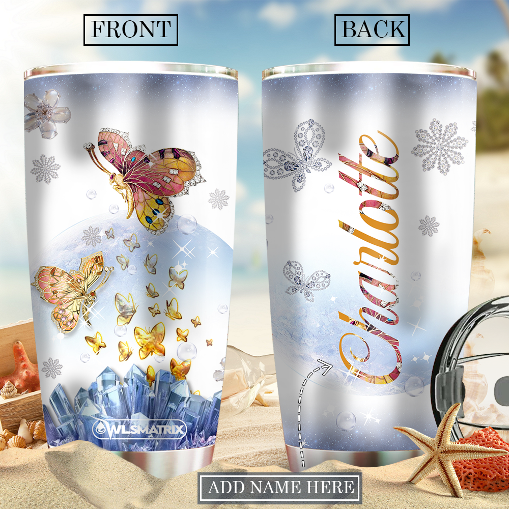 Butterfly Beautiful In Sky Personalized 20 Oz Tumbler For Work Commute Camping And Everyday Drinkware Gifts