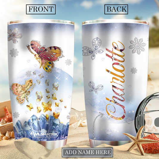 Butterfly Beautiful In Sky Personalized 20 Oz Tumbler For Work Commute Camping And Everyday Drinkware Gifts