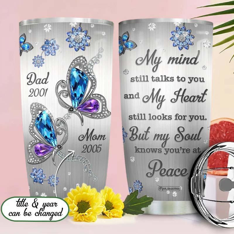Butterfly My Mind My Heart Personalized 20 Oz Tumbler
