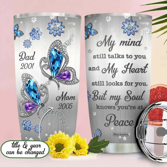 Butterfly My Mind My Heart Personalized 20 Oz Tumbler