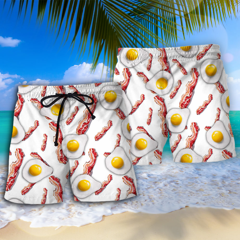 Bacon And Eggs Food Art - Beach Short