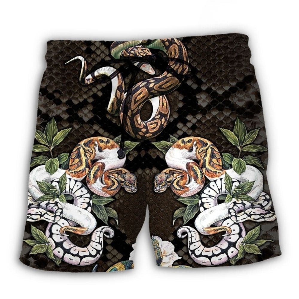 Ball Python Tropical Flower Lover - Beach Short