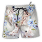 Beach Short / Adults / S Ballet Dance Floral - Beach Short - Owls Matrix LTD