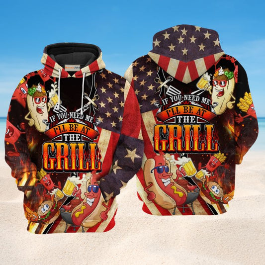 Barbecue At The Grill Quote Art – 3D Hoodie