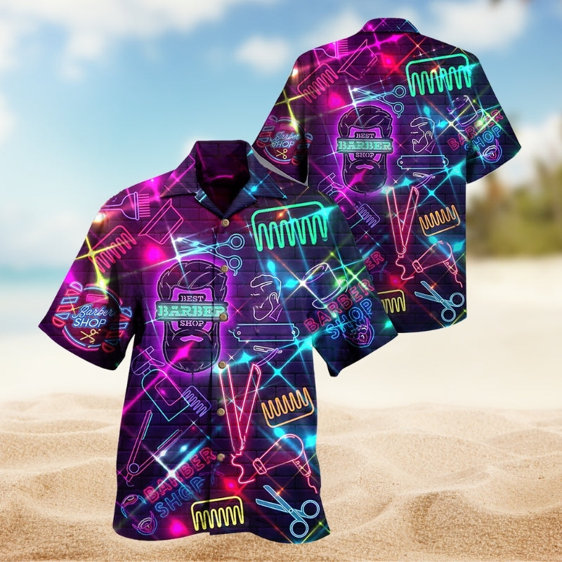 Barber Shop Neon Look Limited Edition – Hawaiian Shirt