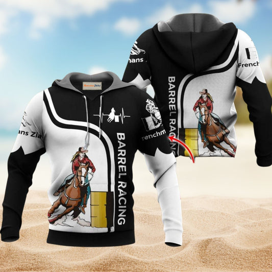 Barrel Racing Black Custom Art – 3D Hoodie