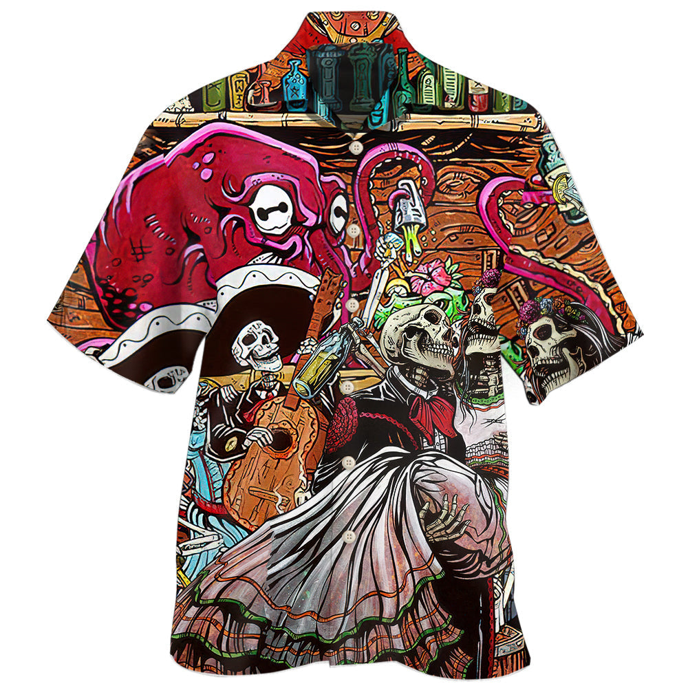 Skull Bartender Party Art - Hawaiian Shirt