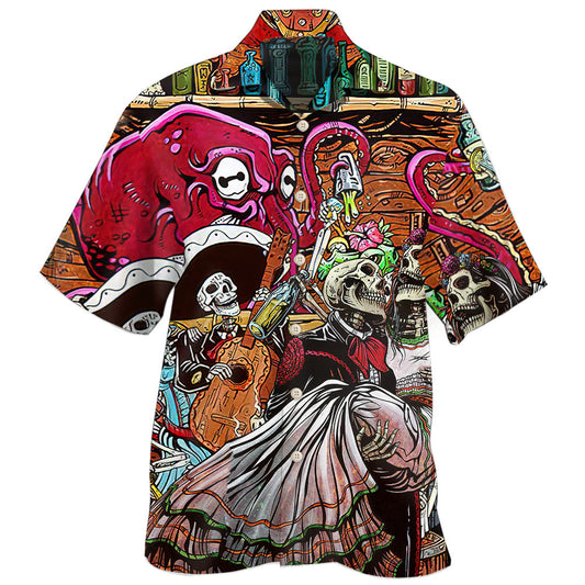 Skull Bartender Party Art - Hawaiian Shirt
