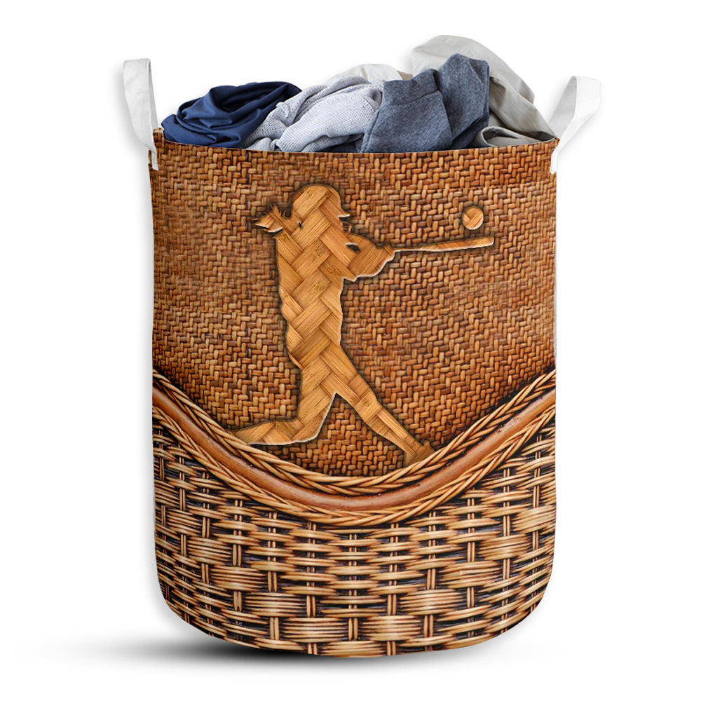 S: 17.72”x13.78” (45x35 cm) Baseball Rattan Teaxture Lover - Laundry Basket - Owls Matrix LTD