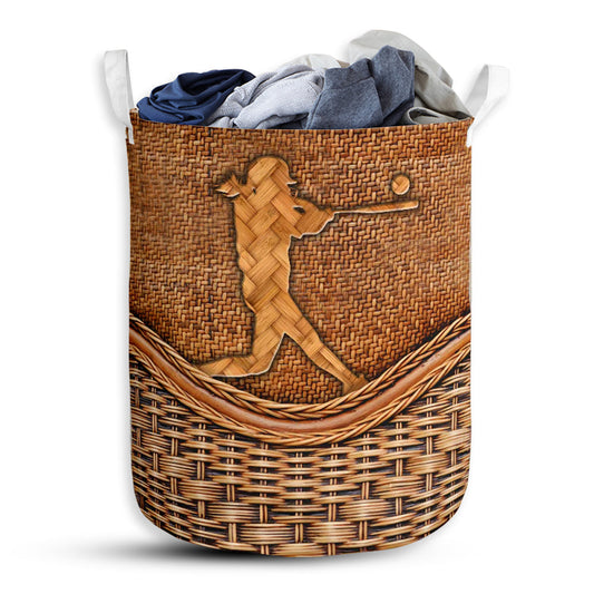 S: 17.72”x13.78” (45x35 cm) Baseball Rattan Teaxture Lover - Laundry Basket - Owls Matrix LTD