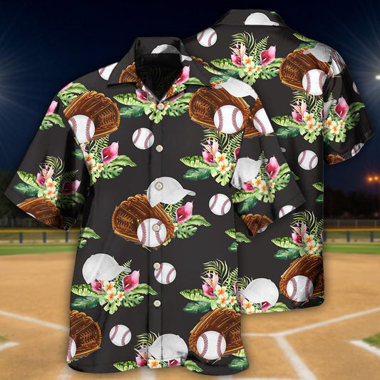 Baseball Tropical Floral Style – Hawaiian Shirt