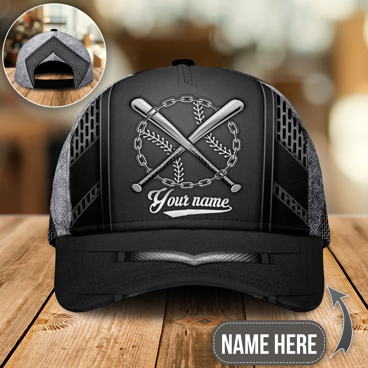 Baseball Black Classic Personalized – Classic Cap