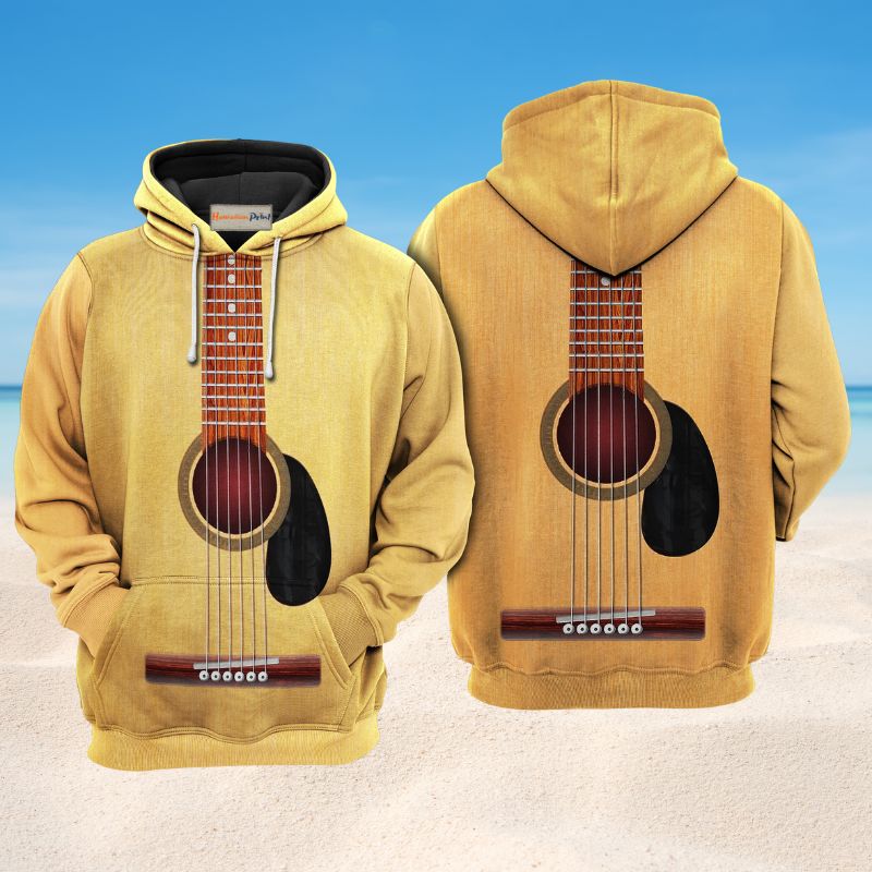 Basic Guitar Music Art – 3D Hoodie
