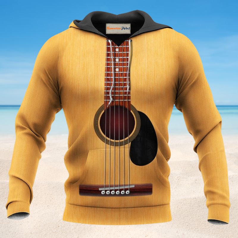 Basic Guitar Yellow Style - 3D Hoodie