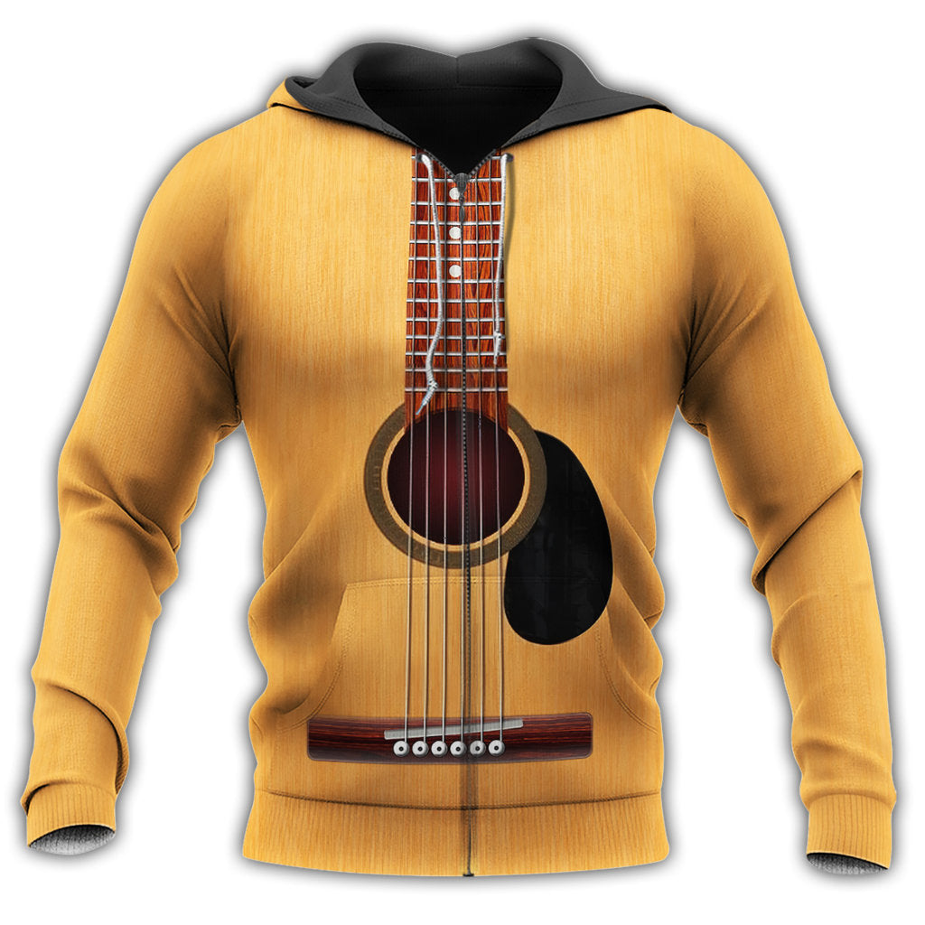 Basic Guitar Yellow Style - 3D Hoodie