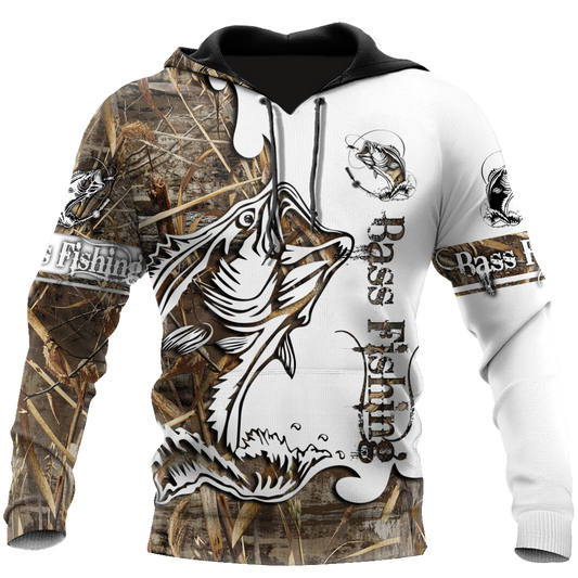 Bass Fishing Camo Sport Art – 3D Hoodie