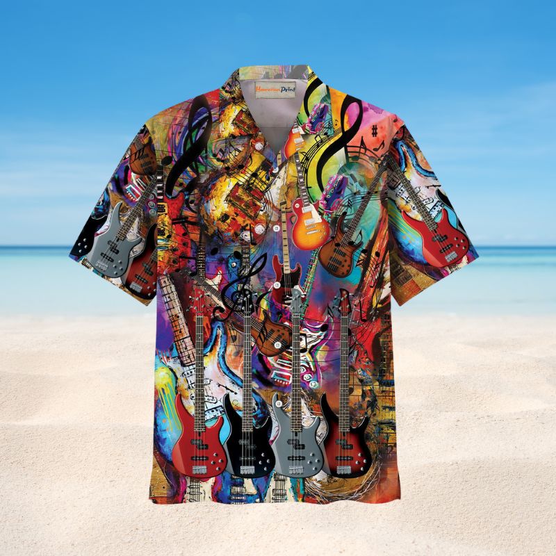 Bass Guitar Art Summer Style – Hawaiian Shirt