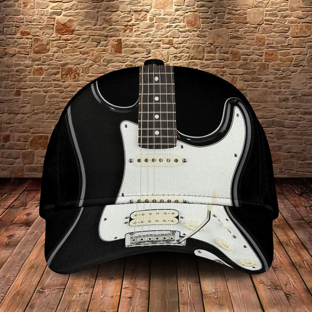 Black White Bass Guitar – Classic Cap