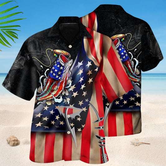 Bass Fishing America Style – Hawaiian Shirt
