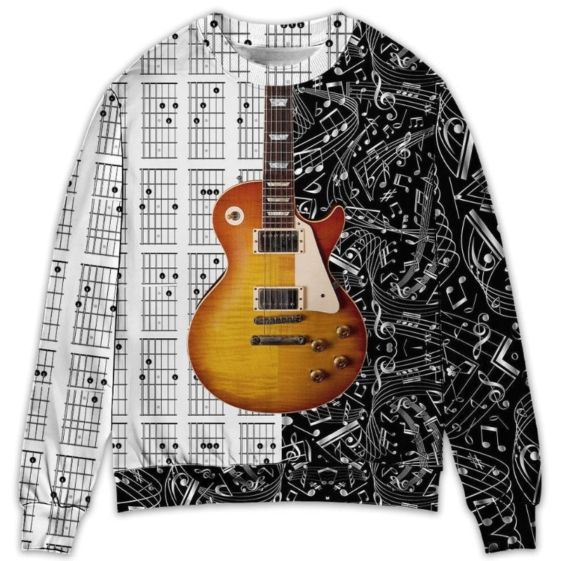 Bass Guitar Musician Black And White – Sweater - Ugly Christmas Sweater