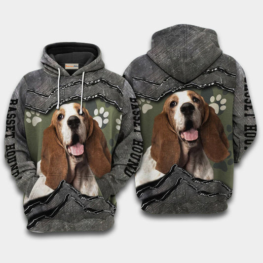 Basset Hound My Friend Art – 3D Hoodie