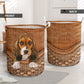 Basset Hound Dog Rattan Teaxture So Cute - Laundry basket - Owls Matrix LTD