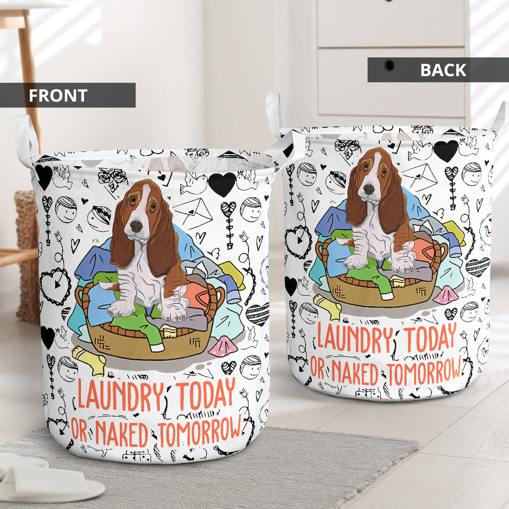 Basset Hound Dog Love Pattern - Laundry basket - Owls Matrix LTD