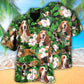 Basset Hound Tropical Leaf Style – Hawaiian Shirt
