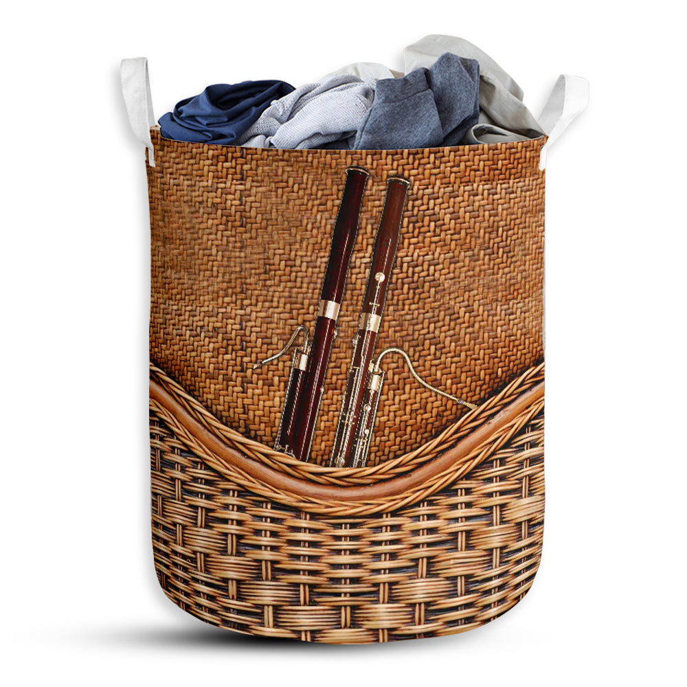 S: 17.72”x13.78” (45x35 cm) Bassoon Rattan Teaxture - Laundry Basket - Owls Matrix LTD