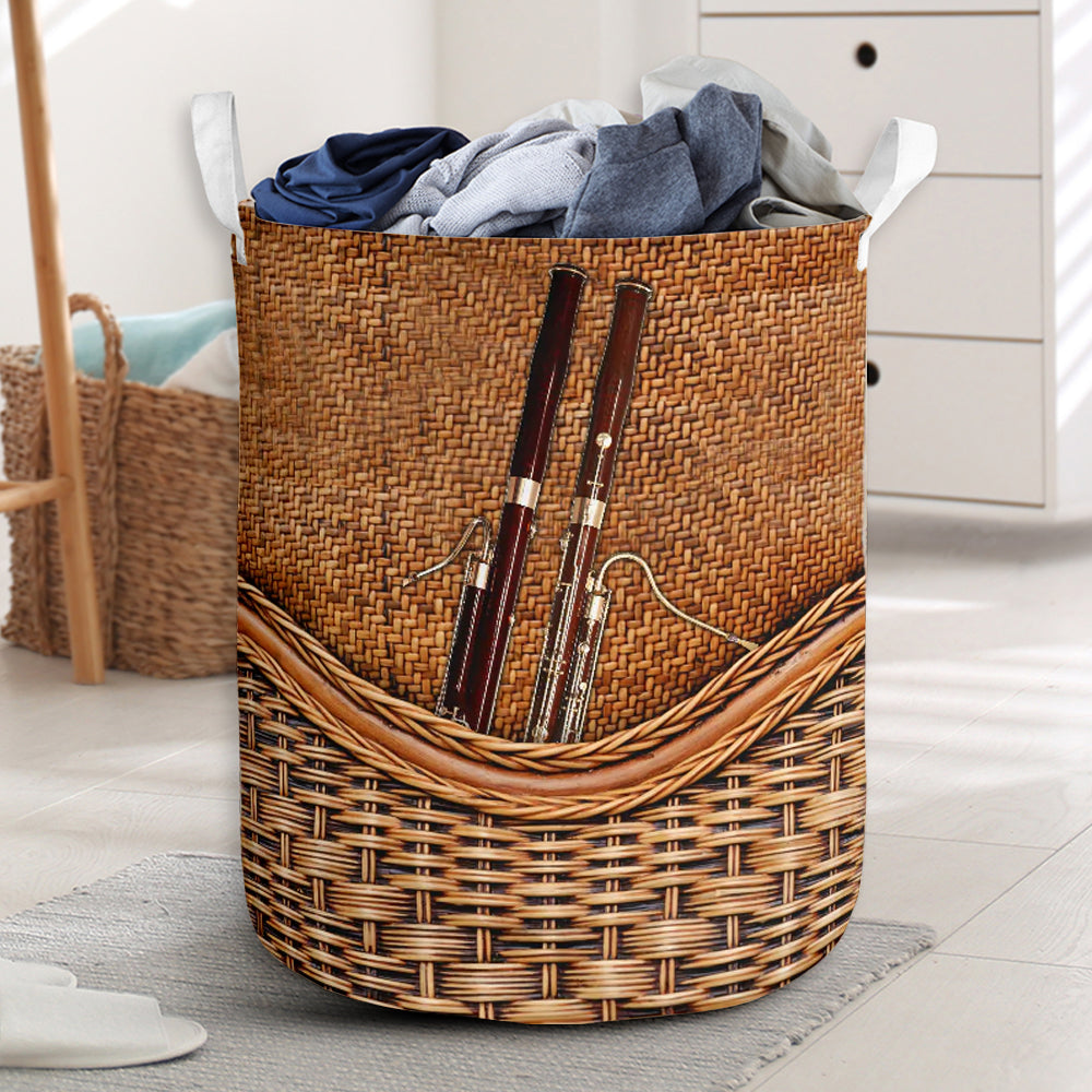 Bassoon Rattan Teaxture - Laundry Basket - Owls Matrix LTD