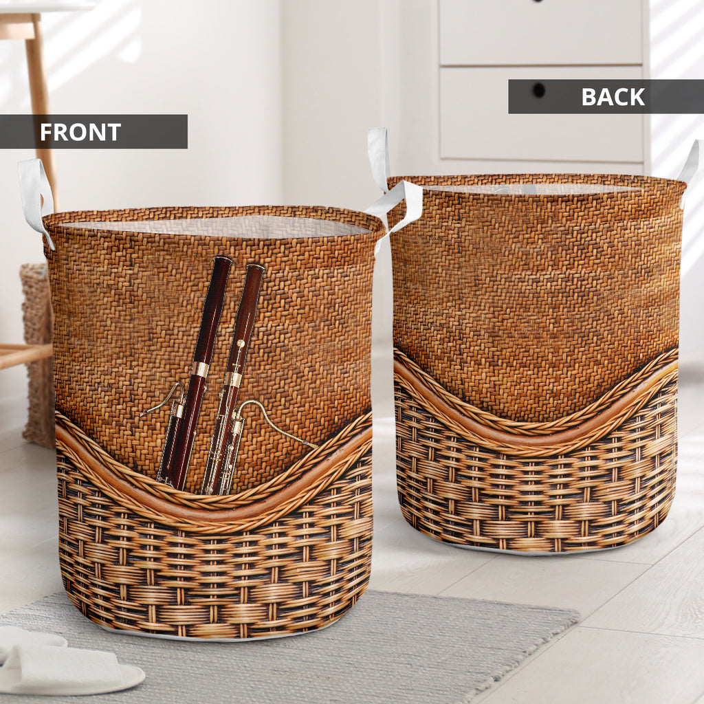 Bassoon Rattan Teaxture - Laundry Basket - Owls Matrix LTD