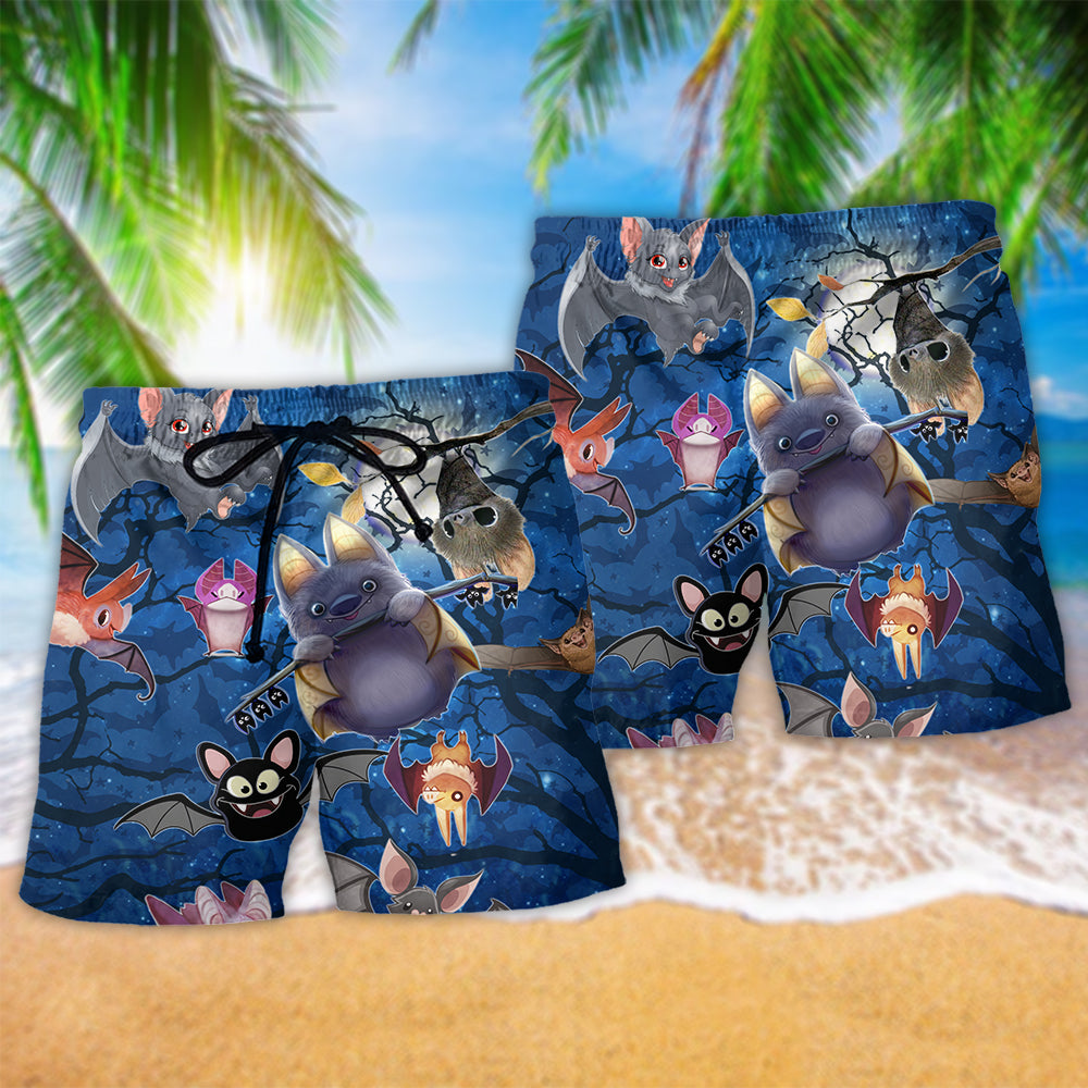 Cute Night Bats Art – Beach Short