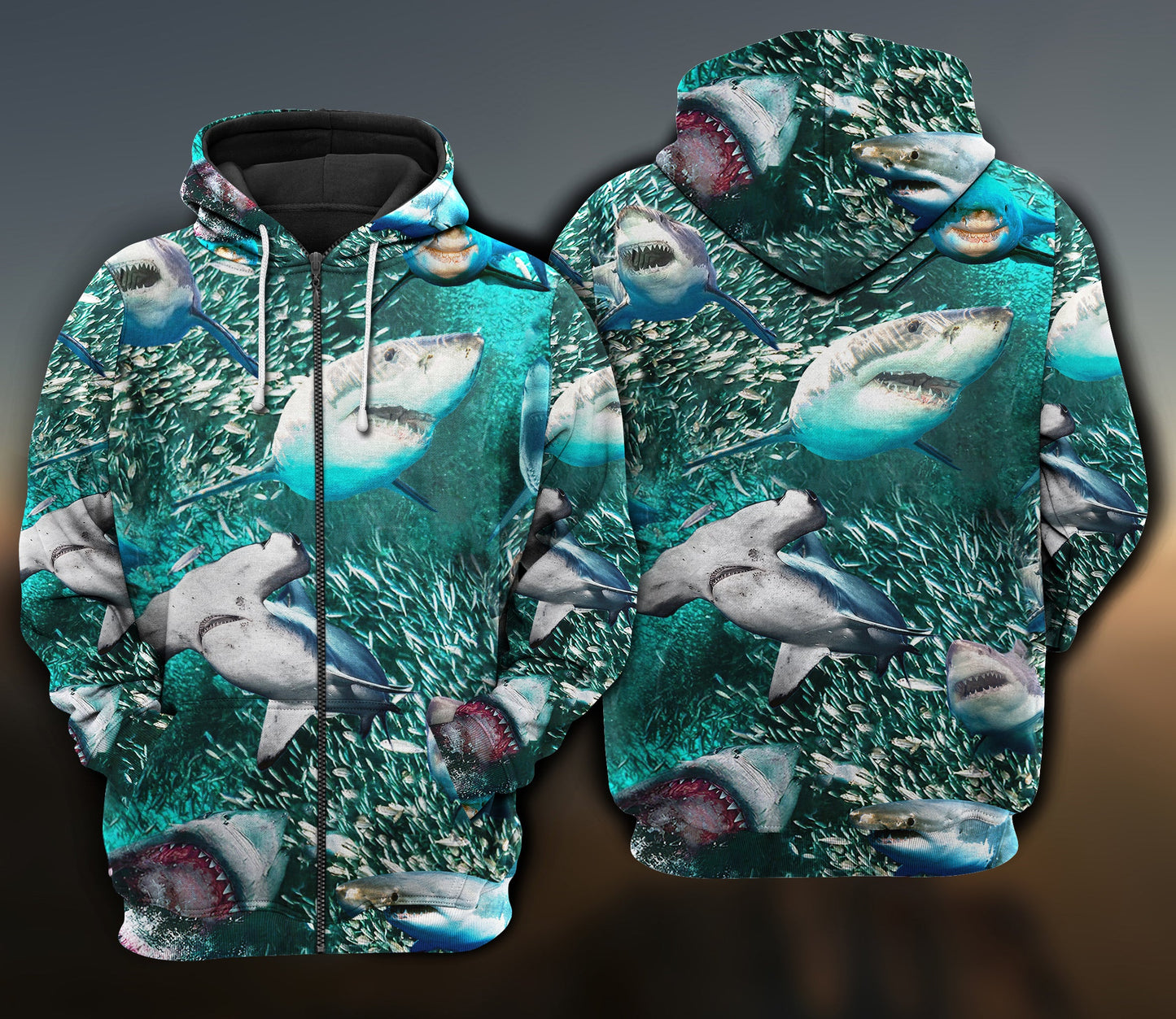 Be A Shark Motivation Quote Art – 3D Hoodie