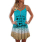 Girl Who Loves Beach – Women's Summer Sleeveless V-Neck Camisole Dress