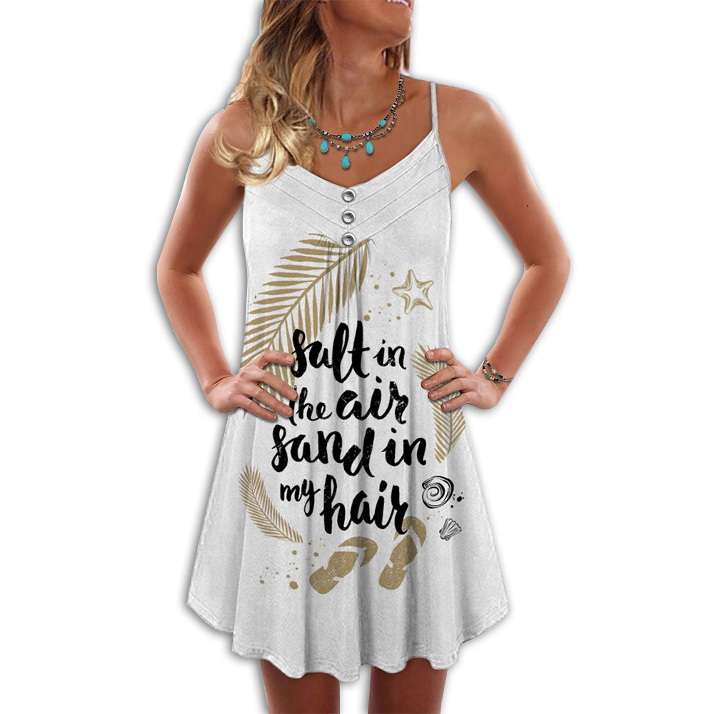 Salt Air Sandy Hair – Women's Summer Sleeveless V-Neck Camisole Dress
