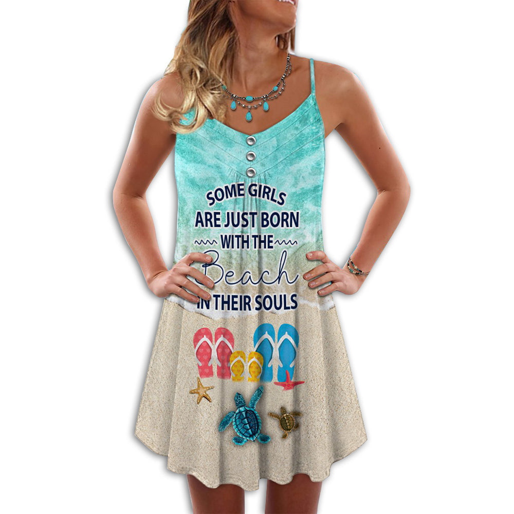 Beach Soul Born Free – Women's Summer Sleeveless V-Neck Camisole Dress
