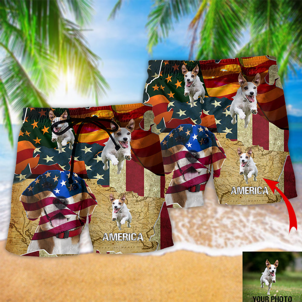 Beagle America Sunset Custom Photo – Beach Short