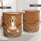 Beagle Dog Rattan Teaxture - Laundry Basket - Owls Matrix LTD