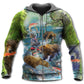Bear Salmon Hunting Scene Art – 3D Hoodie