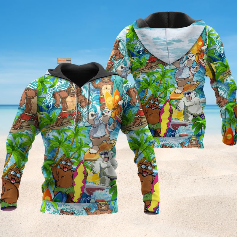Bear Love Beach Love Animals Art – 3D Hoodie
