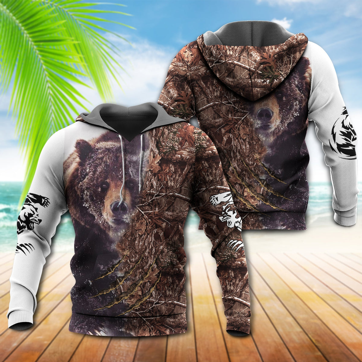 Bear Strong Love Nature - 3D Hoodie