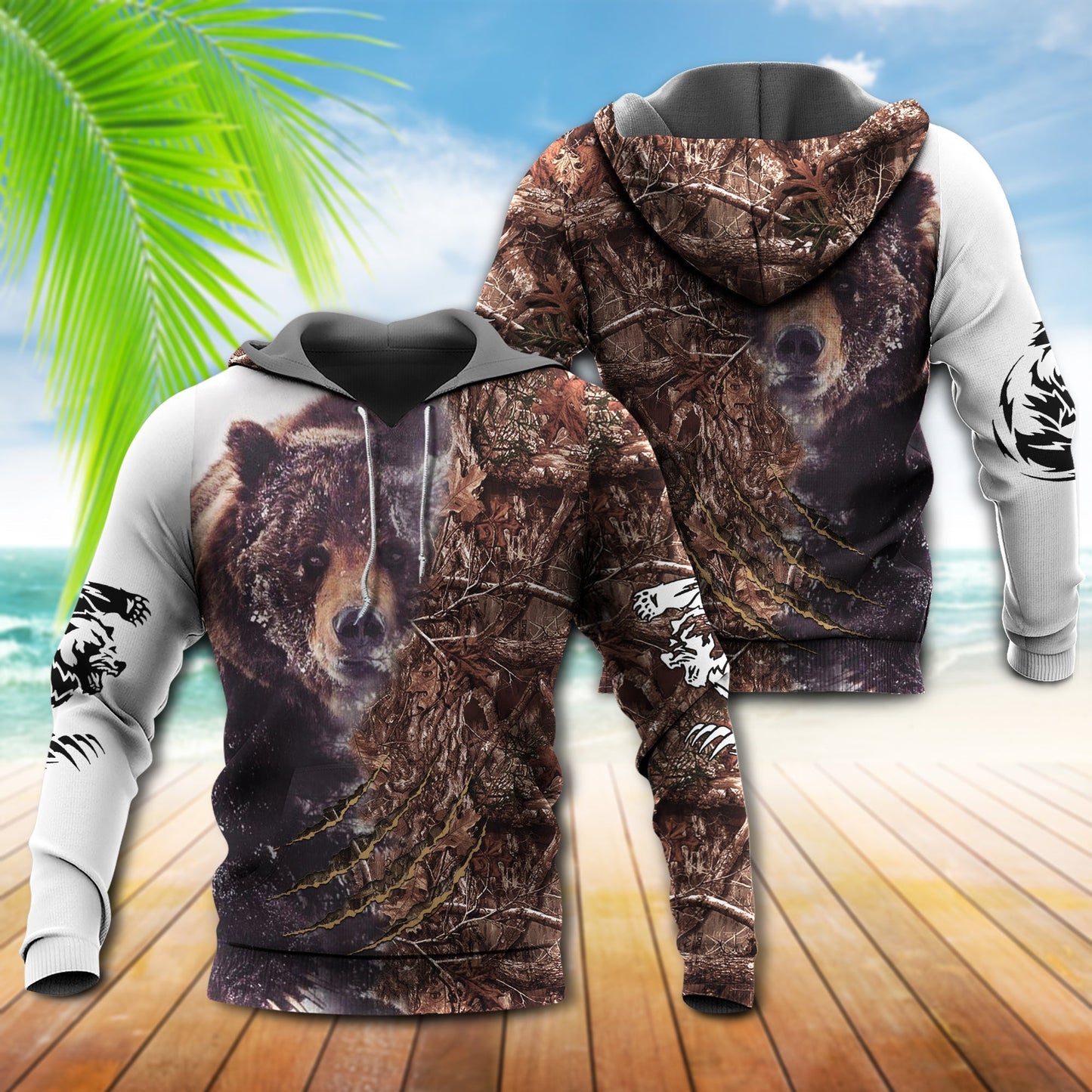 Bear Strong Love Nature - 3D Hoodie