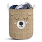 S: 17.72”x13.78” (45x35 cm) Bear Wicker - Laundry Basket - Owls Matrix LTD