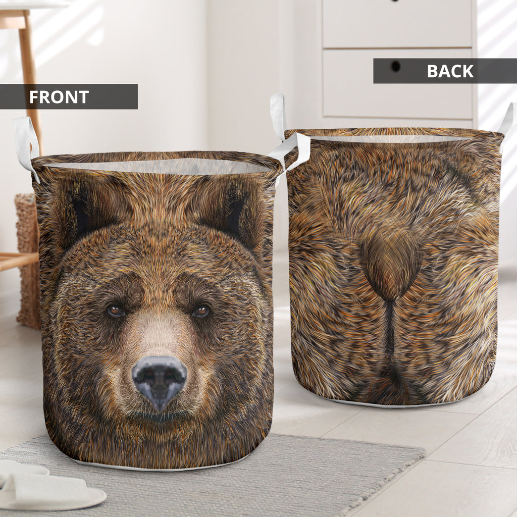 Bear Face And Butt - Laundry Basket - Owls Matrix LTD